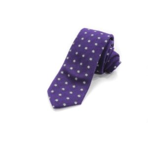 CORBATA MORADA BORDADO FLOR